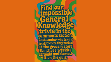 A quiz with questions covering a wide range of topics.