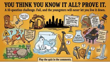 A 10-question challenge packed with intriguing general knowledge!