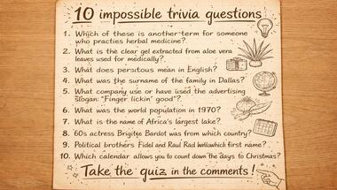 10-question general knowledge challenge